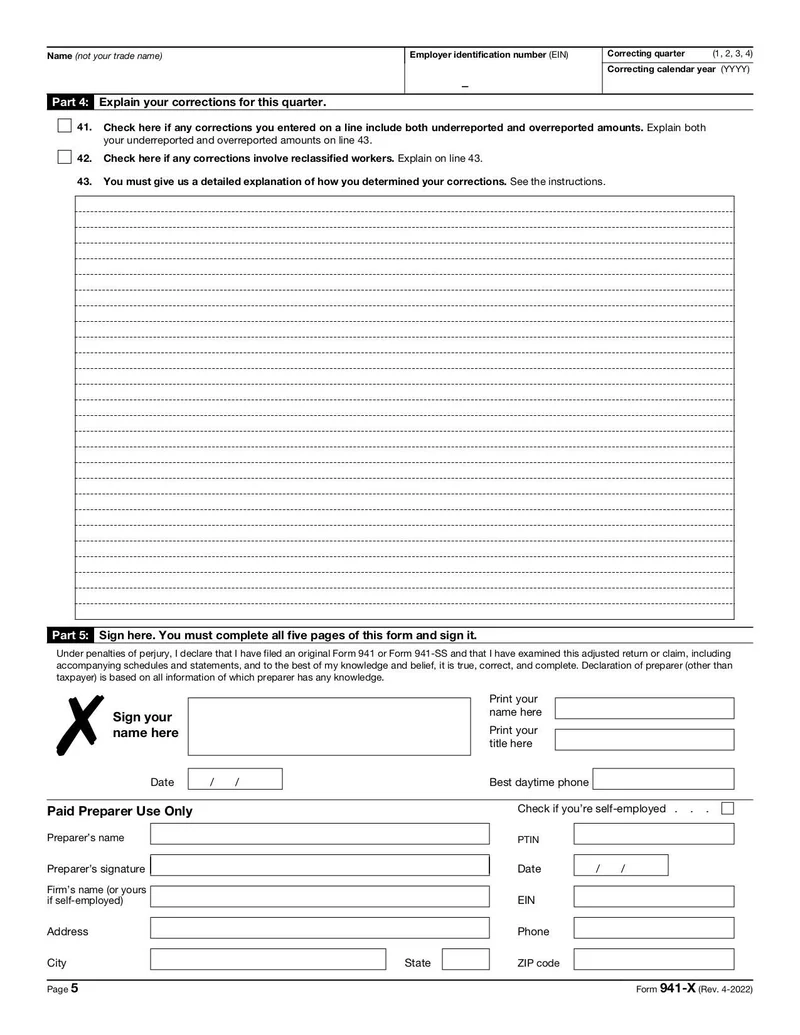 Irs Form 941 X 2022