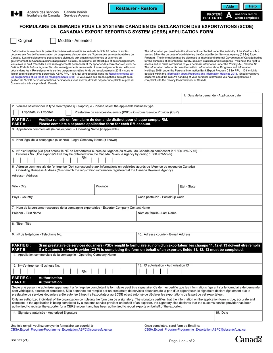 Form BSF831 Fill Out Sign Online And Download Fillable PDF 