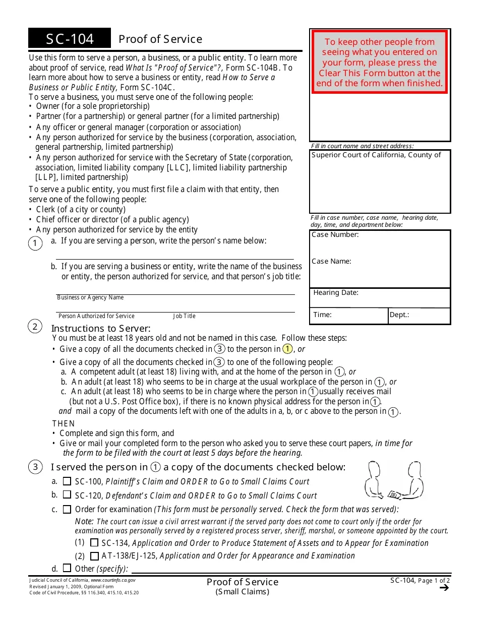 Form SC 104 Fill Out Sign Online And Download Fillable PDF 