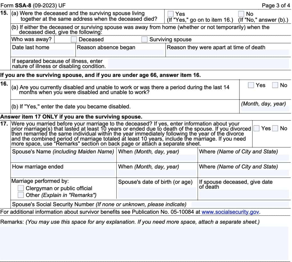 Ssa 8 Form Printable