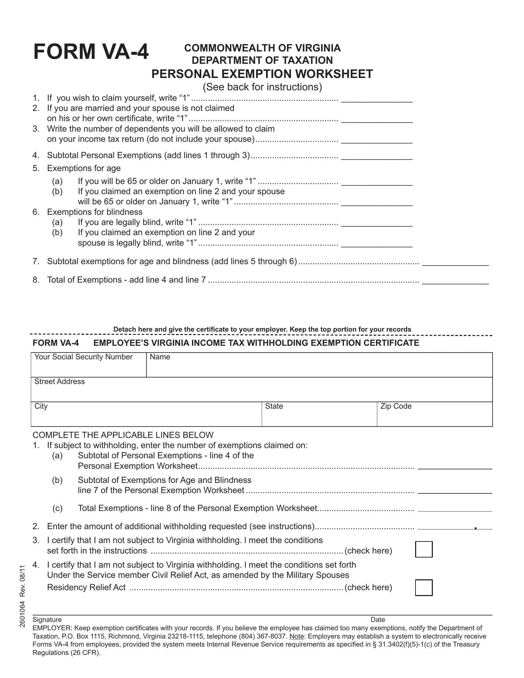 Form Va 4 Fill Out Printable PDF Forms Online