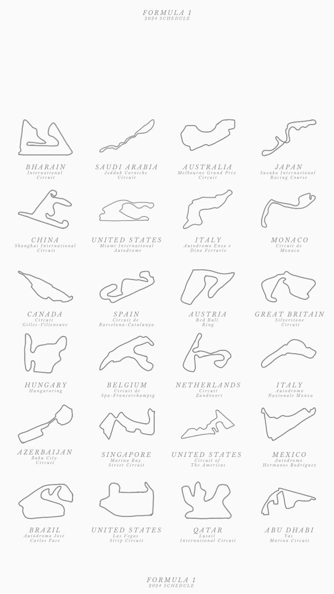 Formula 1 2024 Schedule Wallpaper Green