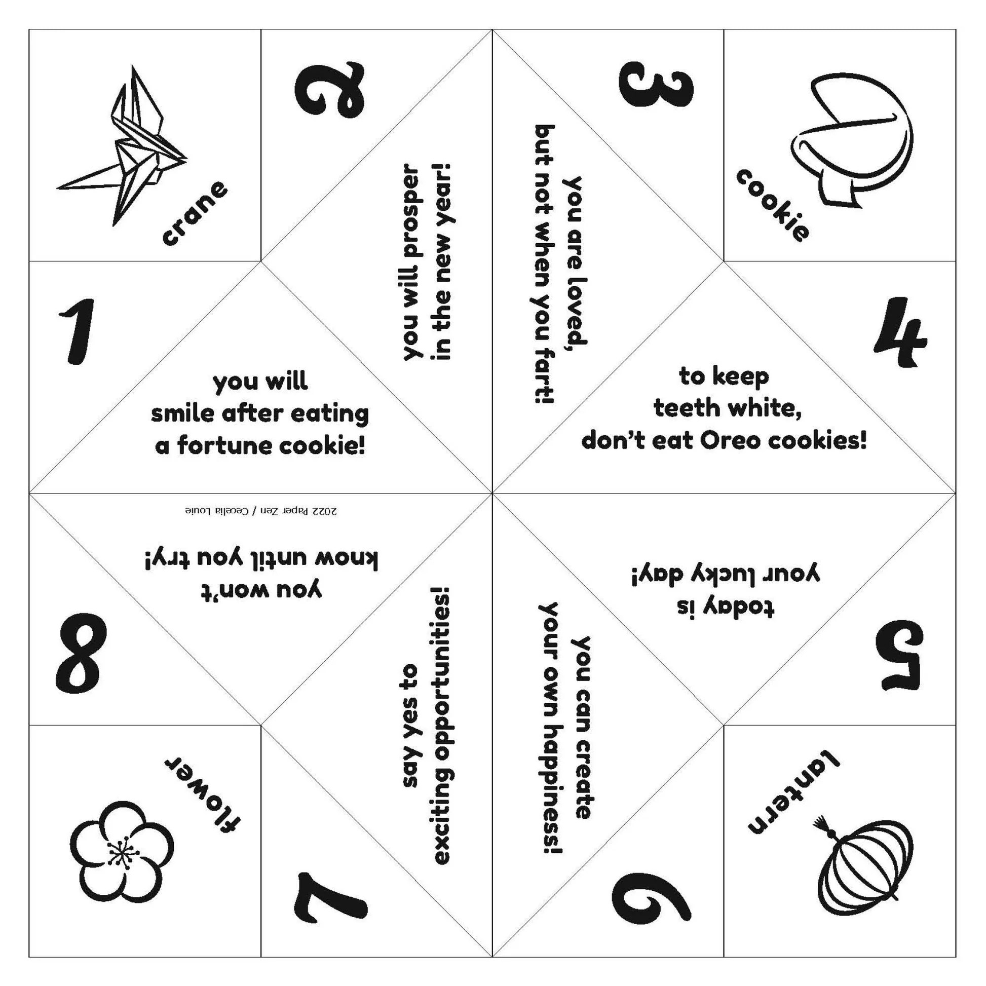 Free Printable Fortune Teller Template