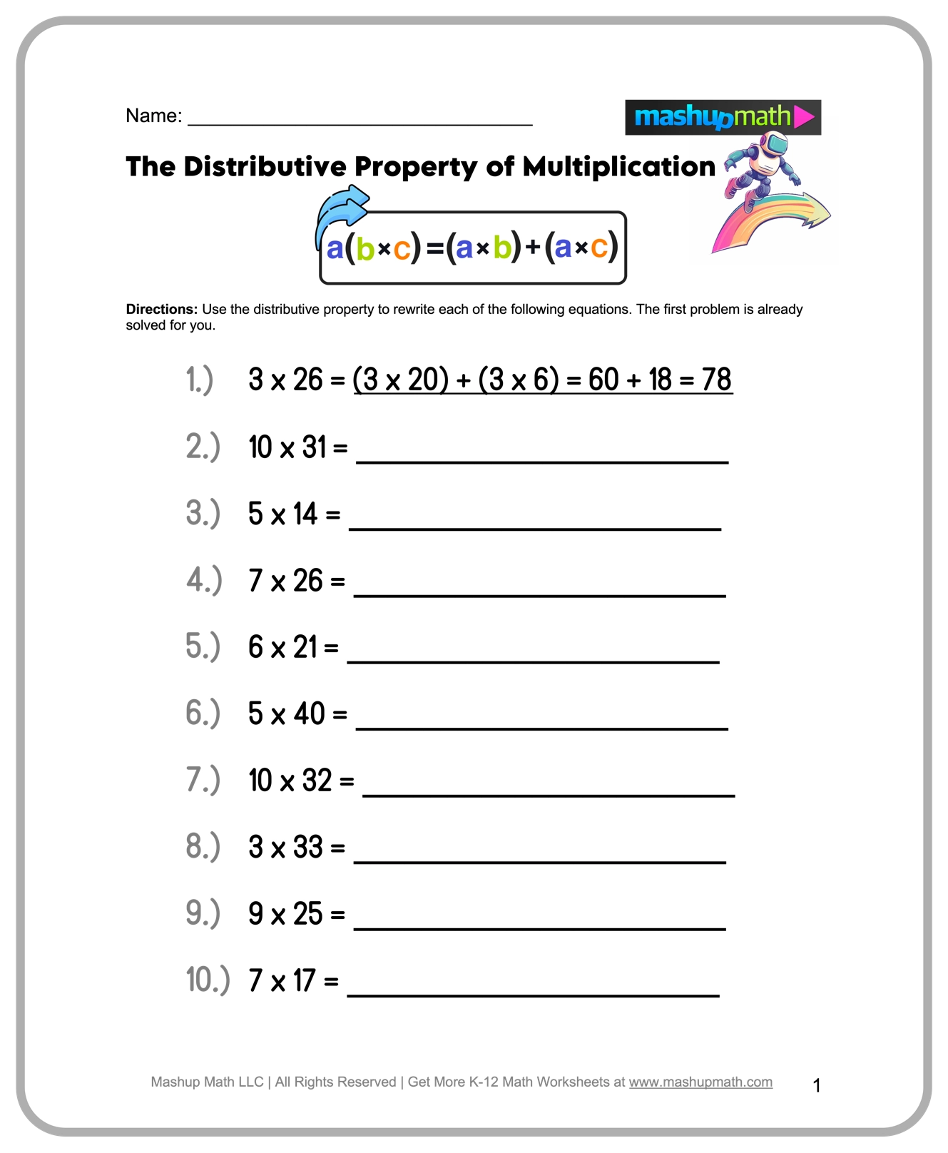 Multiplication Worksheets Printable Grade 4