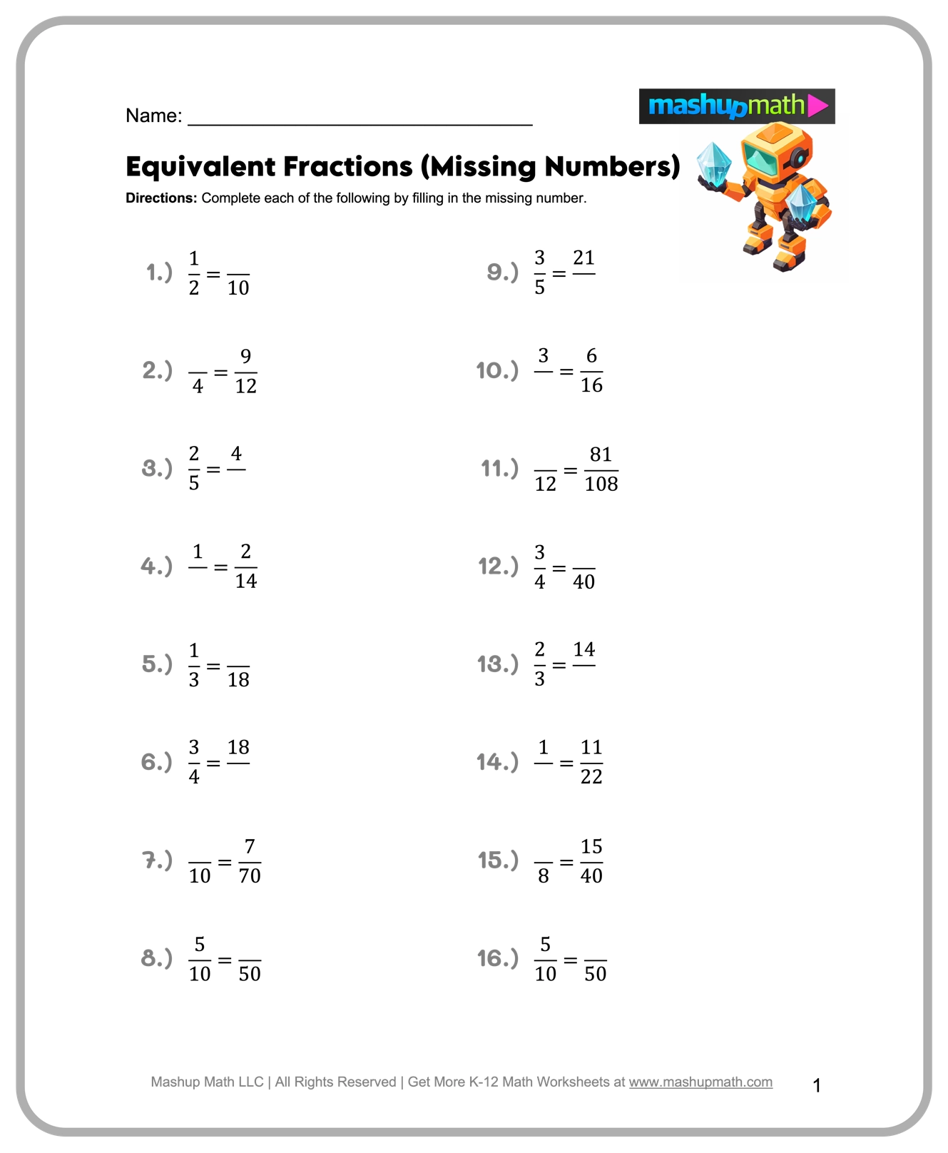 Free Printable 6th Grade Math Worksheets