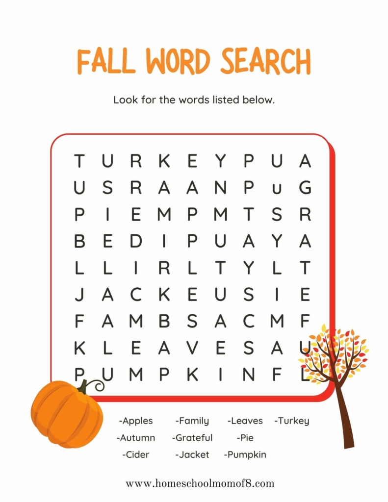 Free Printable Fall Worksheets Pdf