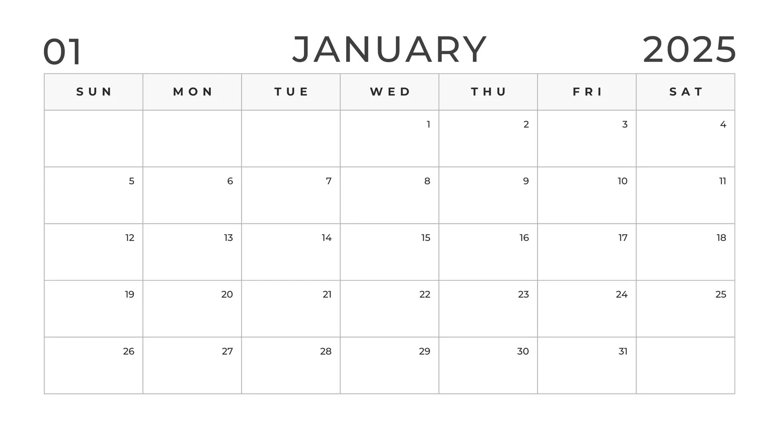 Free Printable Blank Customizable Calendar
