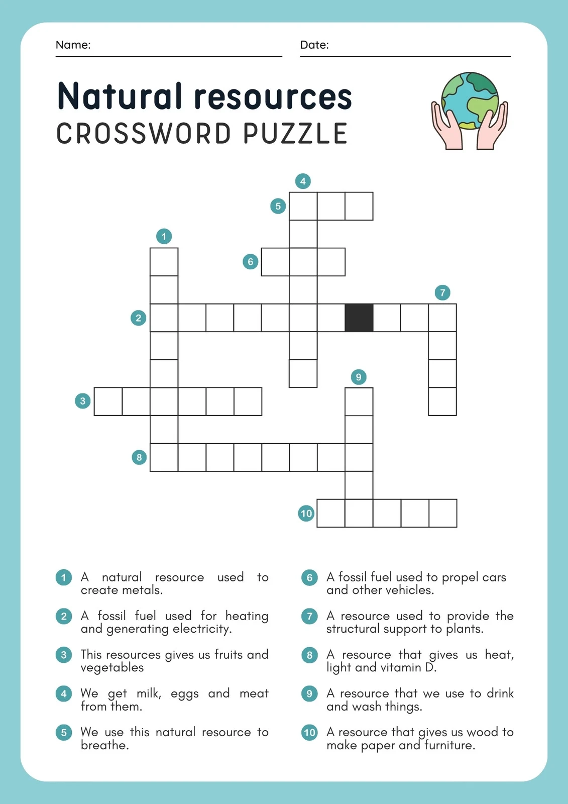 Crossword Template Printable