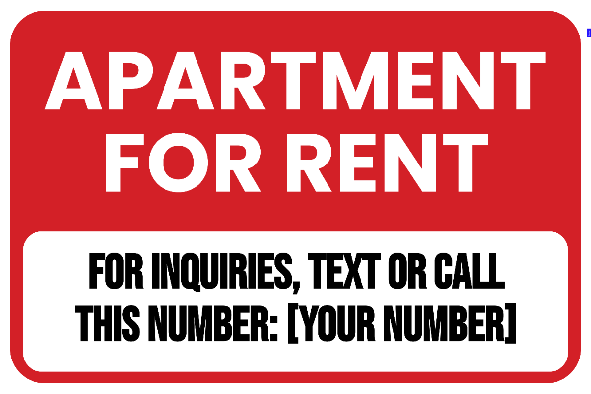 Free Apartment For Rent Sign Template To Edit Online