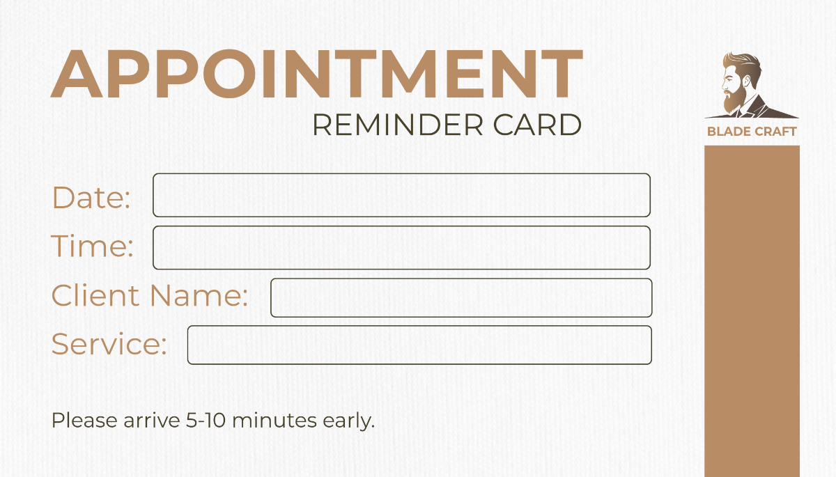 Printable Appointment Reminder Template