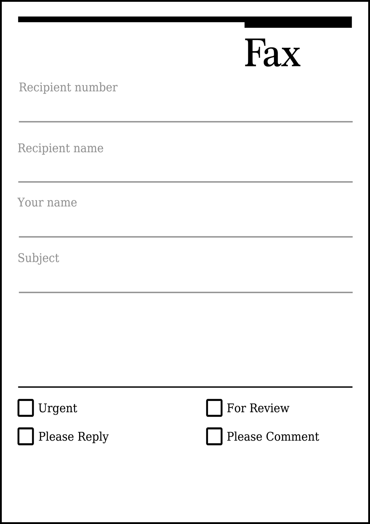 Printable Pdf Fax Cover Sheet Template