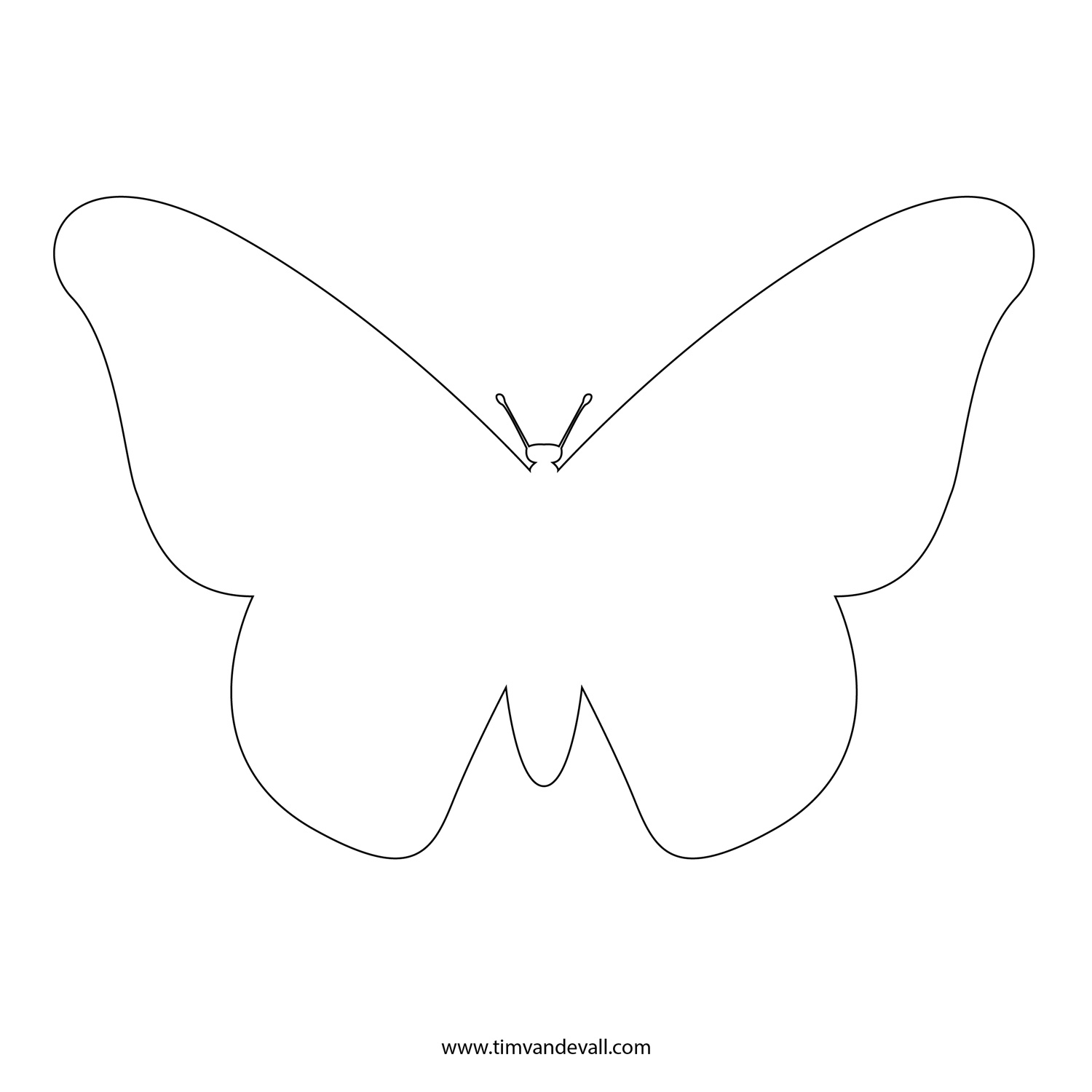 Free Butterfly Stencil Monarch Butterfly Outline And Silhouette