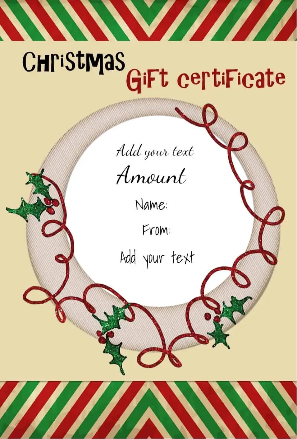 FREE Christmas Gift Certificate Template Customize amp Download