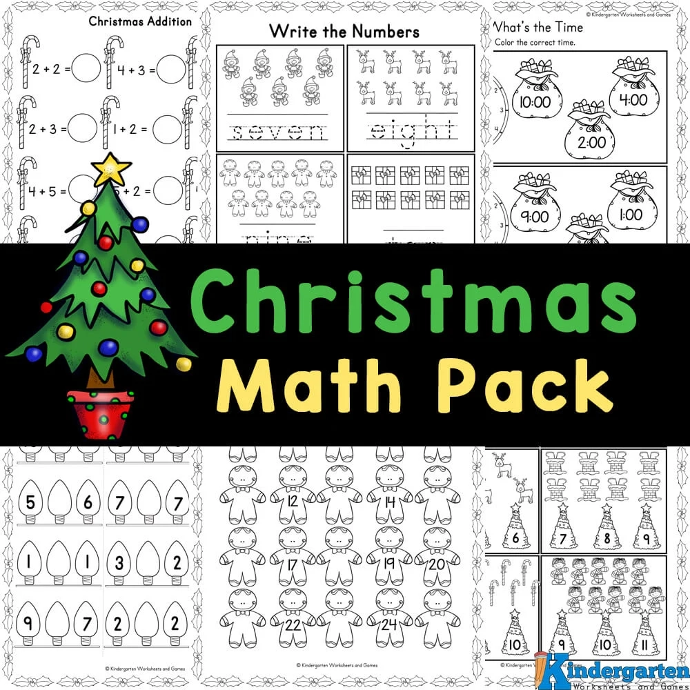 Math Worksheets Christmas Free Printable