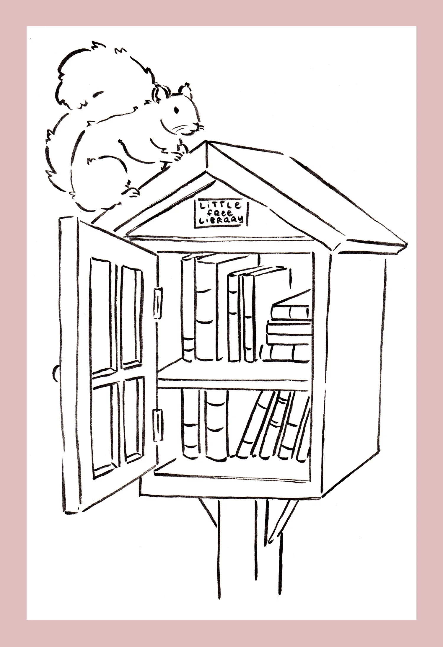 Free Colouring Page Little Free Library Natalie Czerwinski 