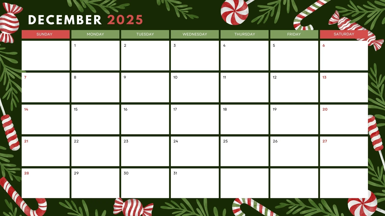 Printable Blank Advent Calendar