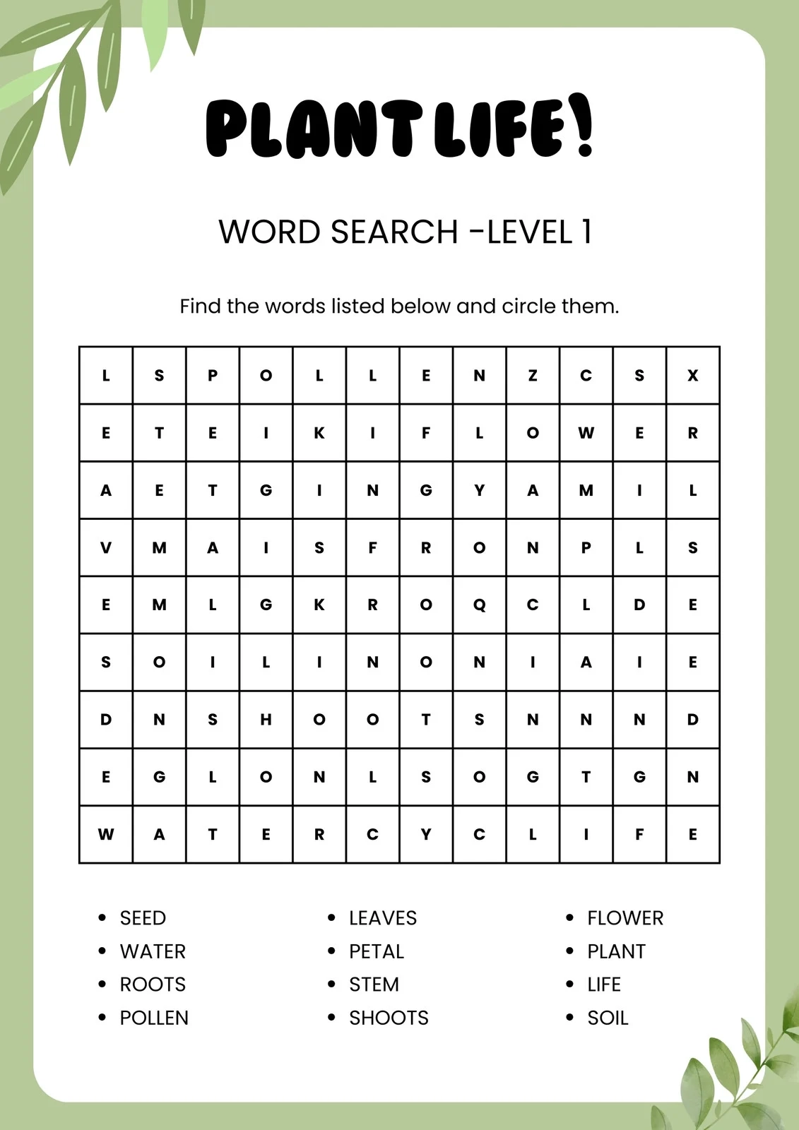 Free Printable Science Worksheets