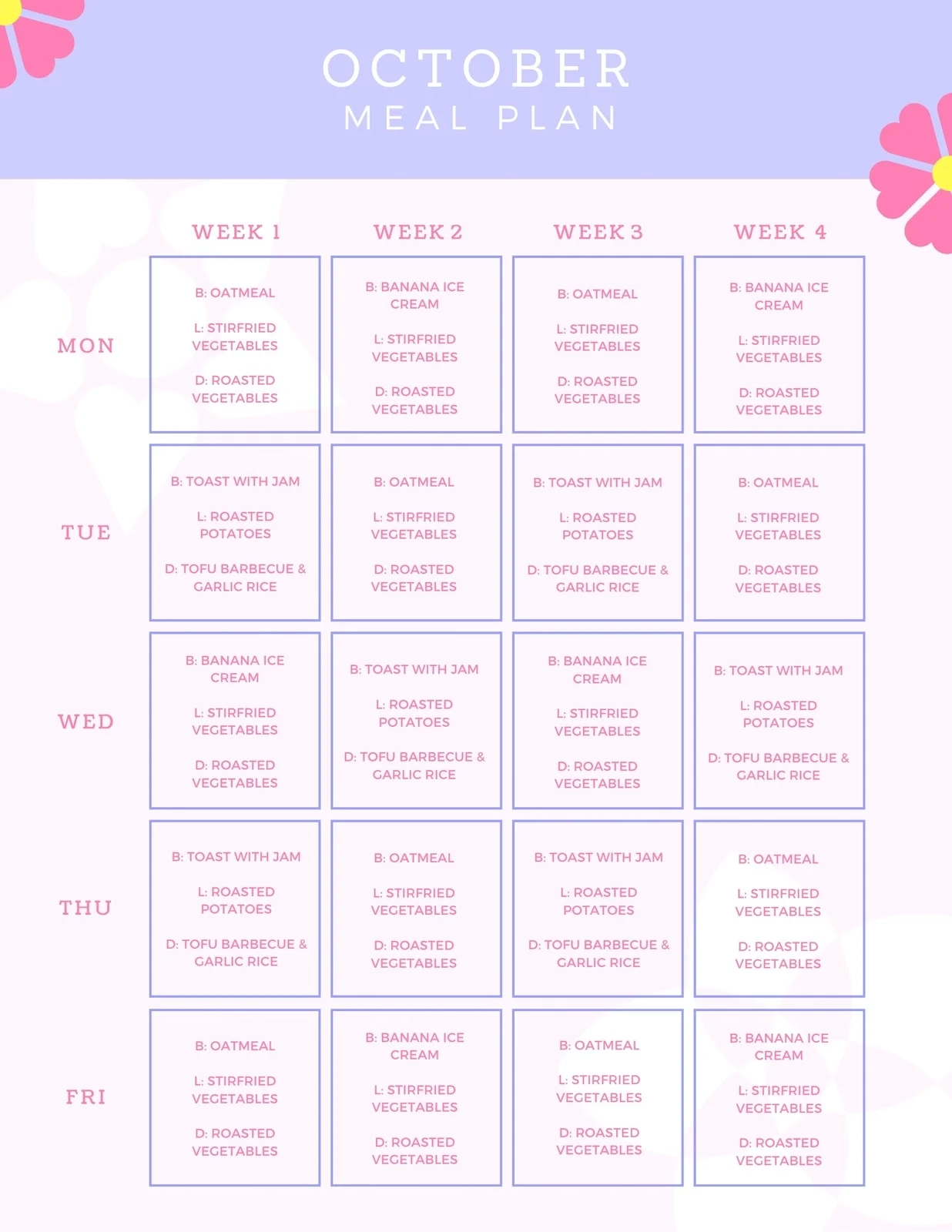 Free Customizable Meal Planner Menu Templates Canva