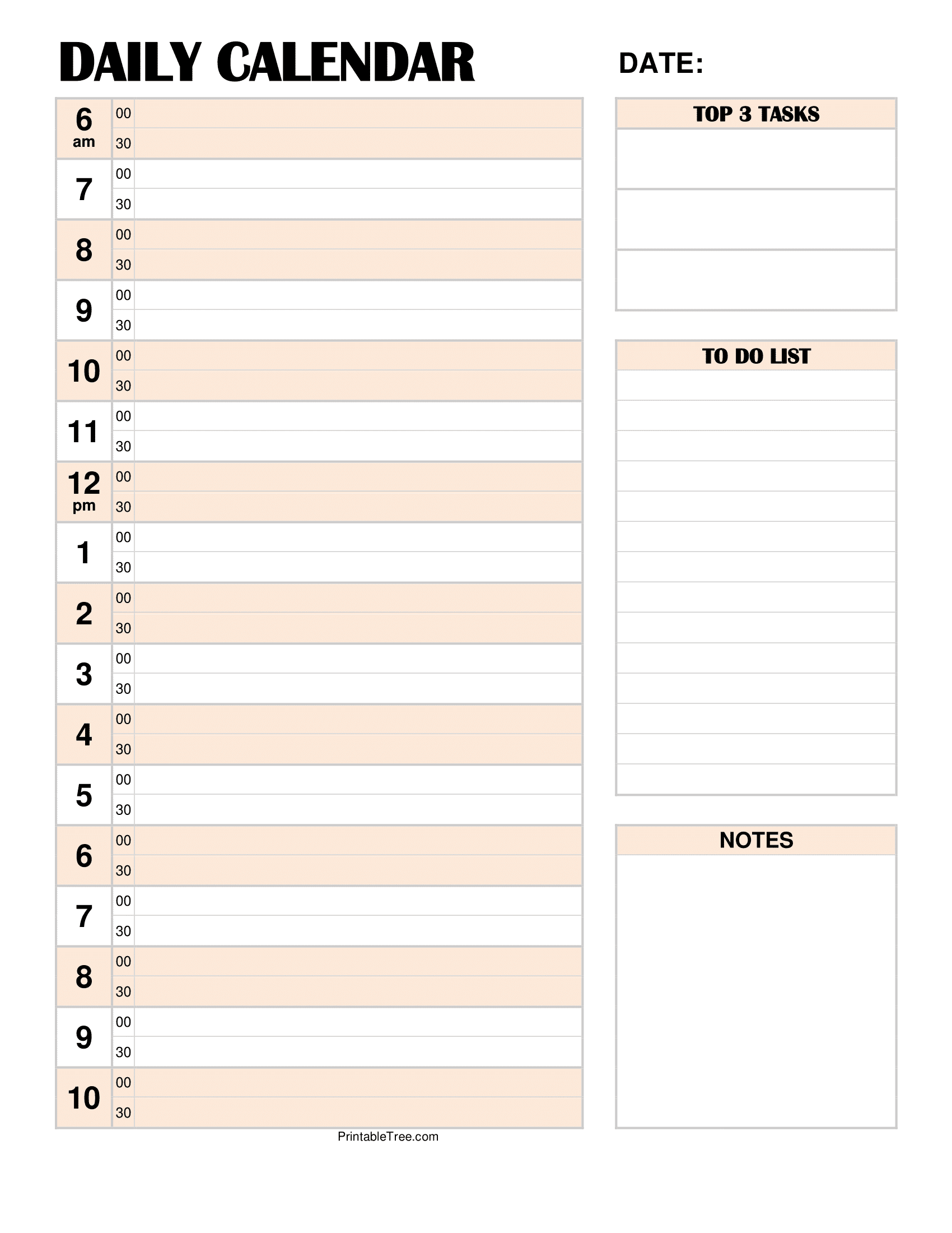 Daily Calendar Printable Pdf