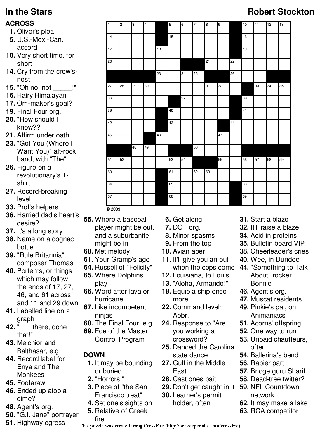 Free Daily Crossword Puzzle Printable
