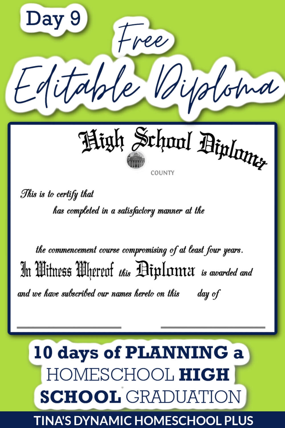 Free Printable Homeschool Diploma Template