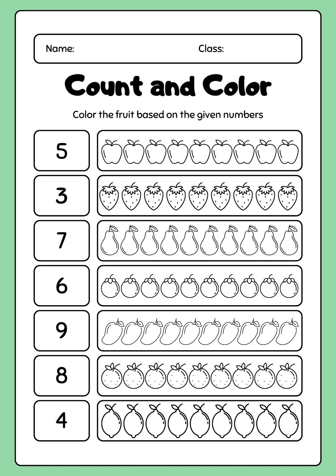 Free Printables For Kindergarten Worksheets