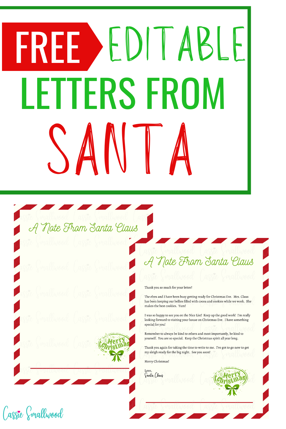 Printable Letters From Santa Claus Template