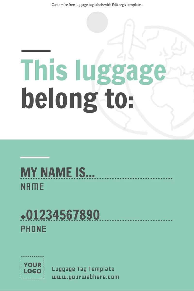 Luggage Tag Printable Template