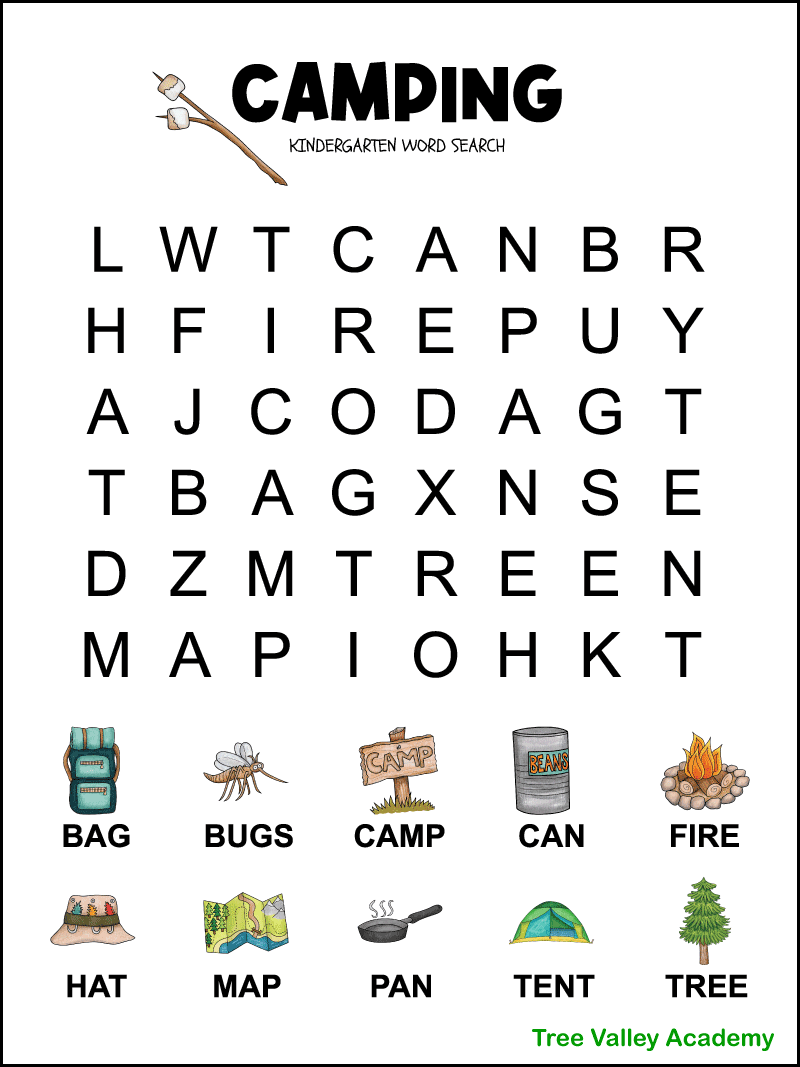 Free Free Printable Kindergarten Word Search Worksheets Download 