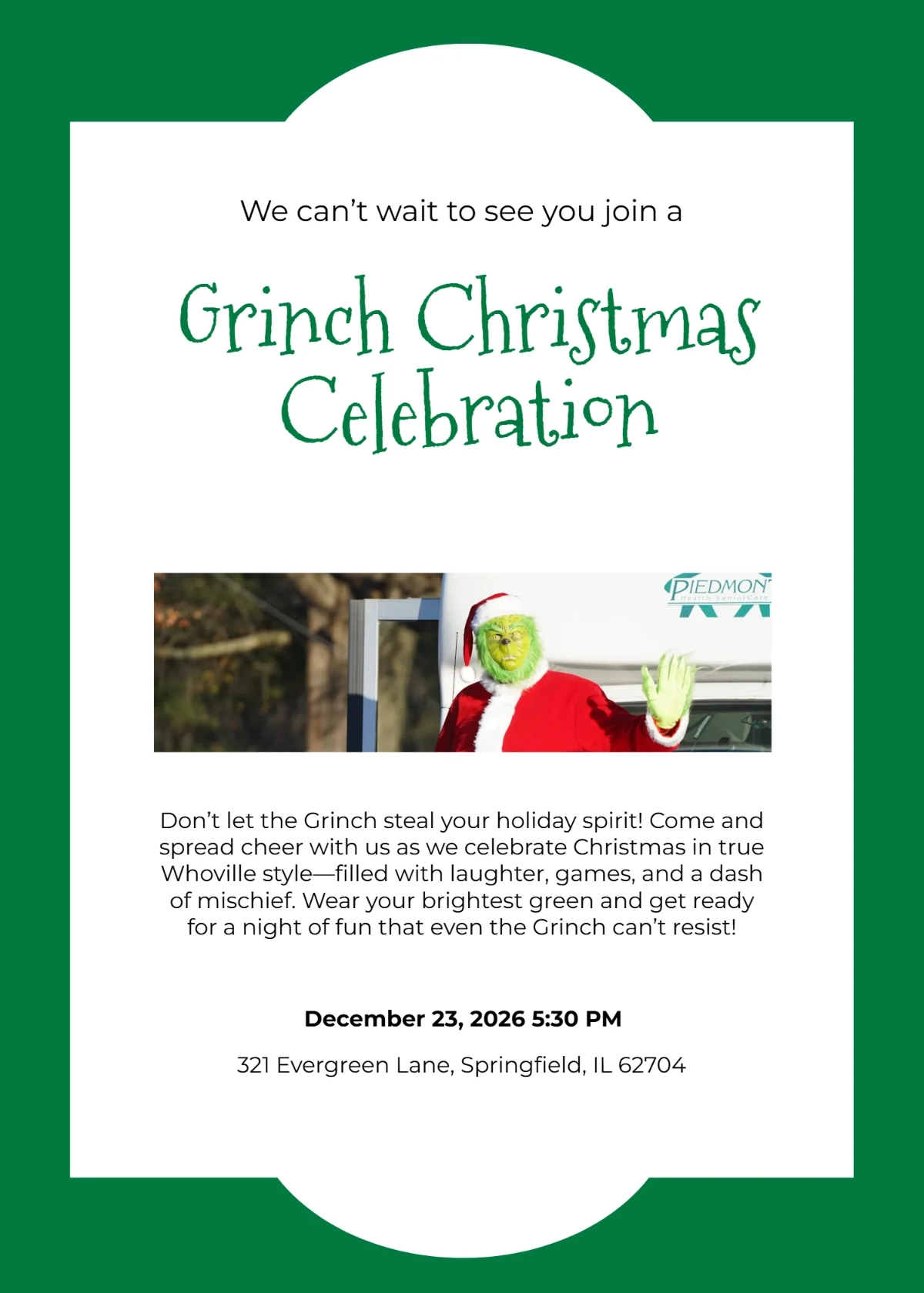 Free Grinch Christmas Invitation Template To Edit Online