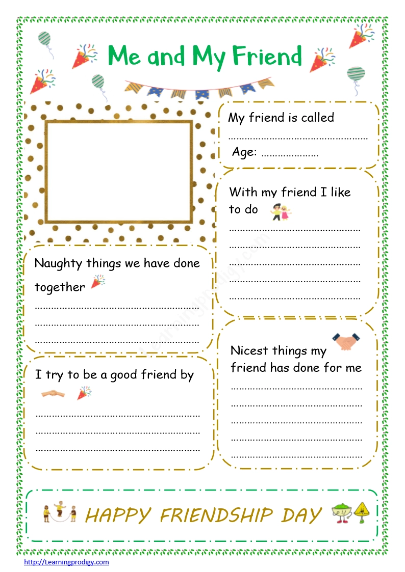 Free International Friendship Worksheets For Students PDF 