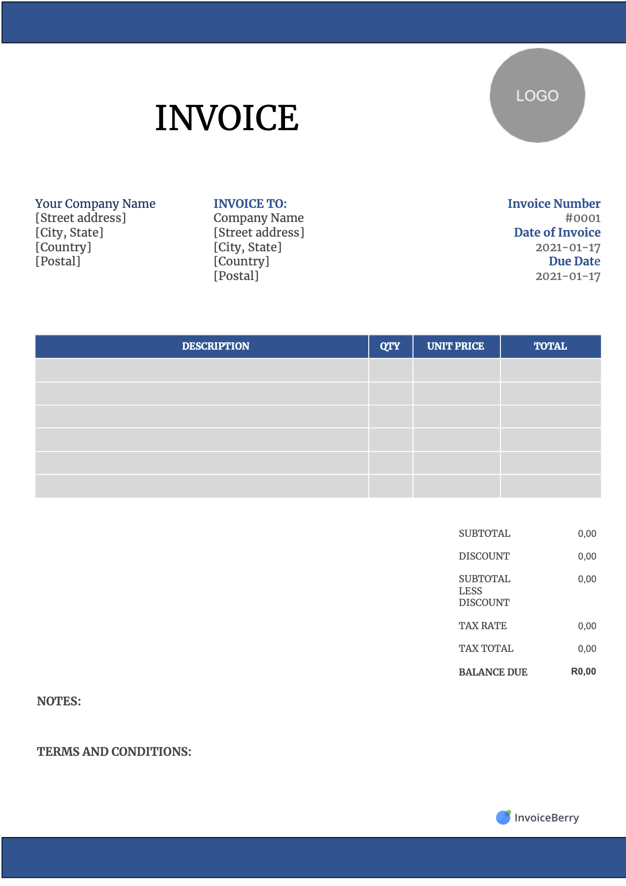 Free Templates For Invoices Printable