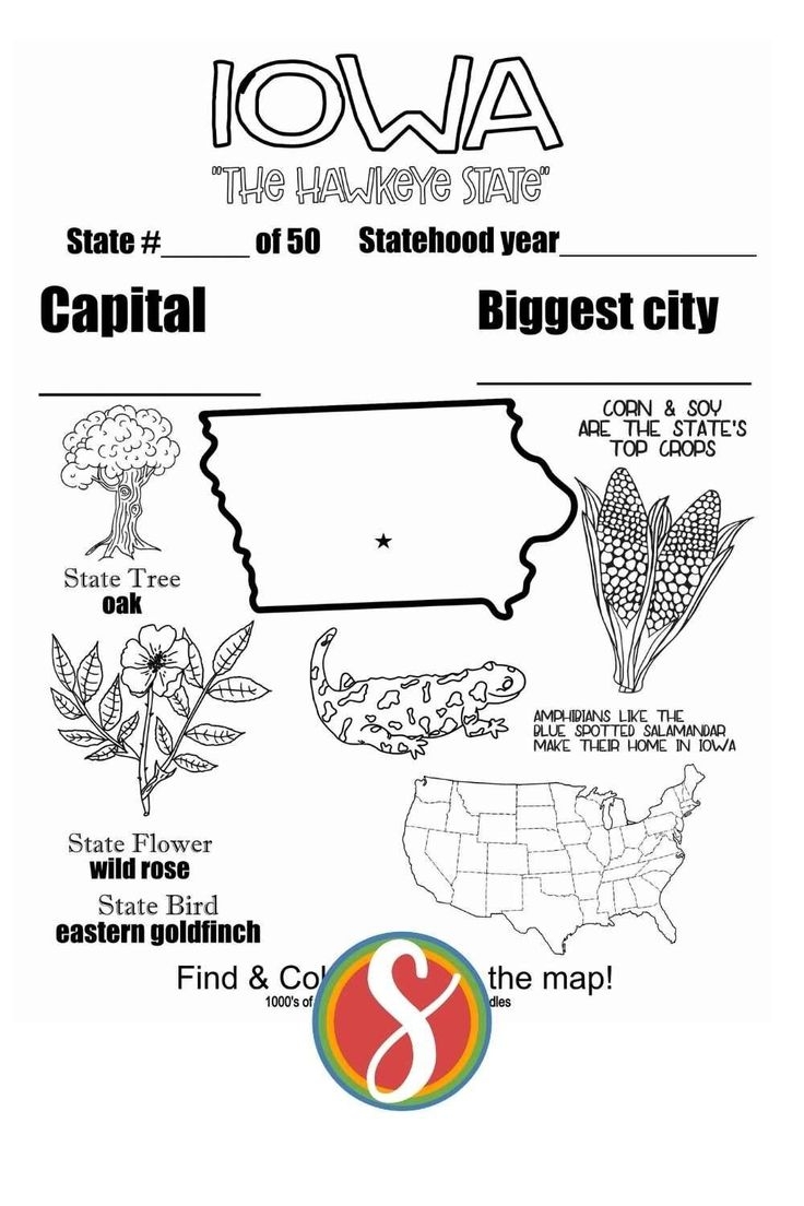 Iowa Worksheets Free Printable For Fun Facts