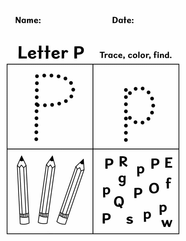 Printable Letter P Tracing Worksheets