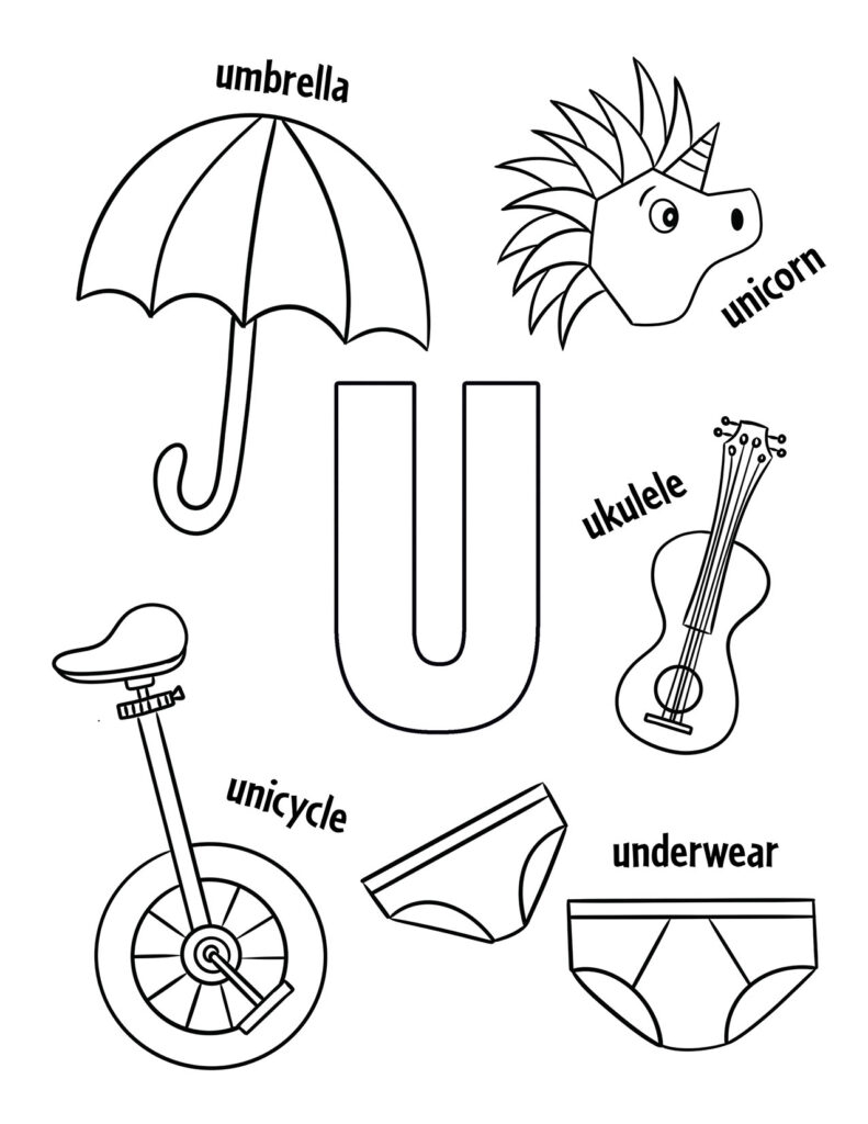 Pre K Letter U Free Printable Worksheets