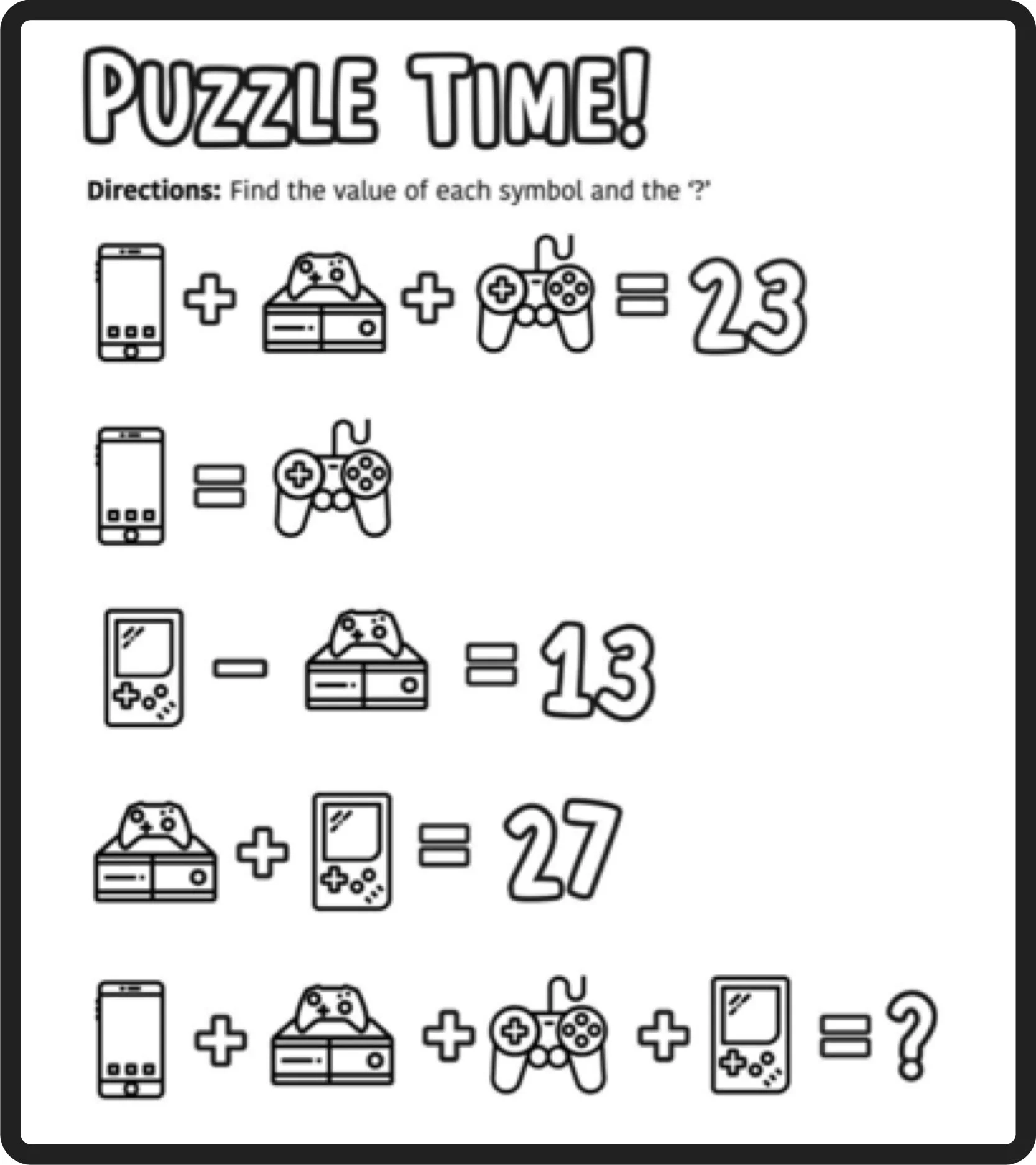 Math Puzzles Printable Free