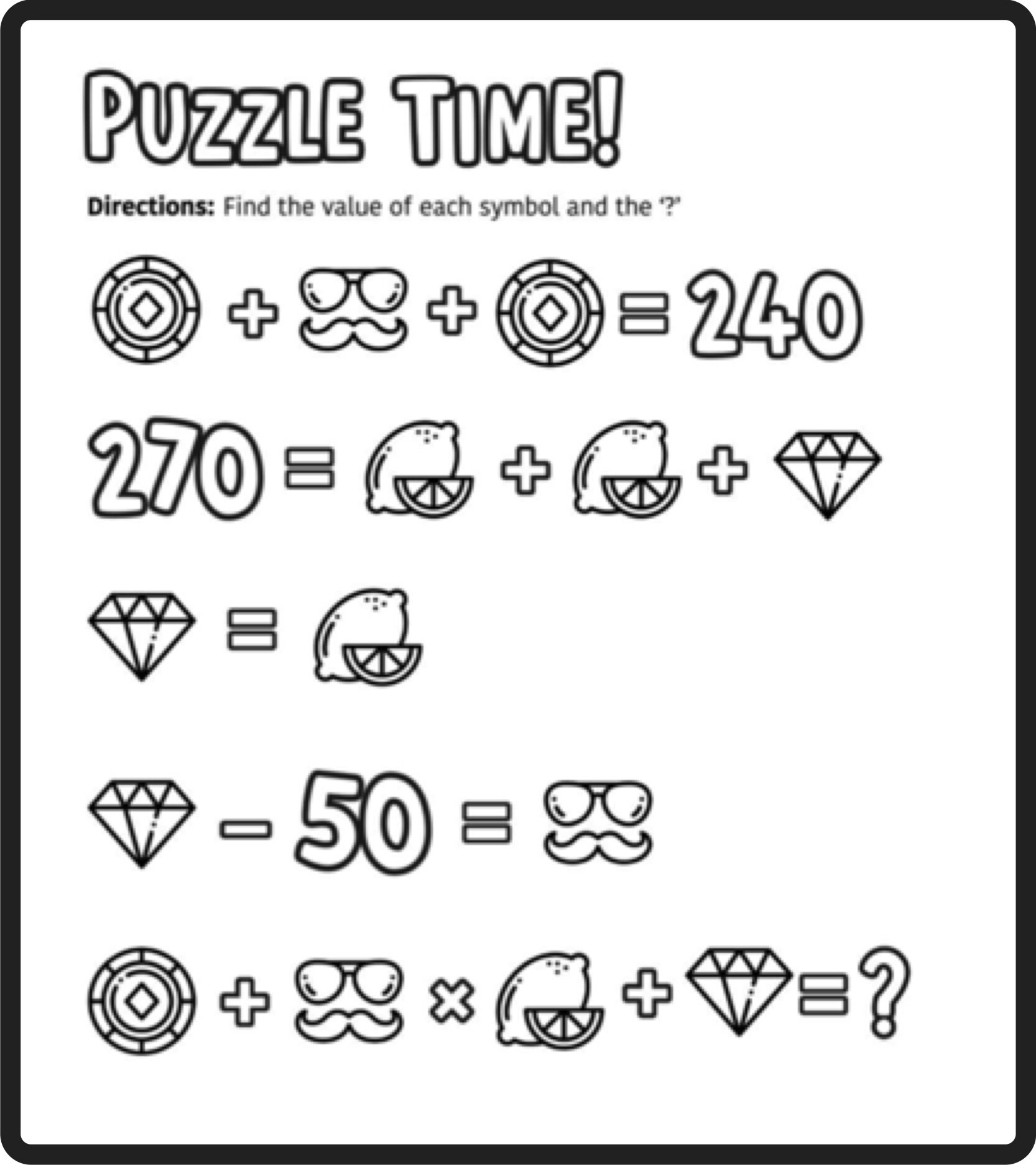 Free Math Puzzles Worksheets Printables