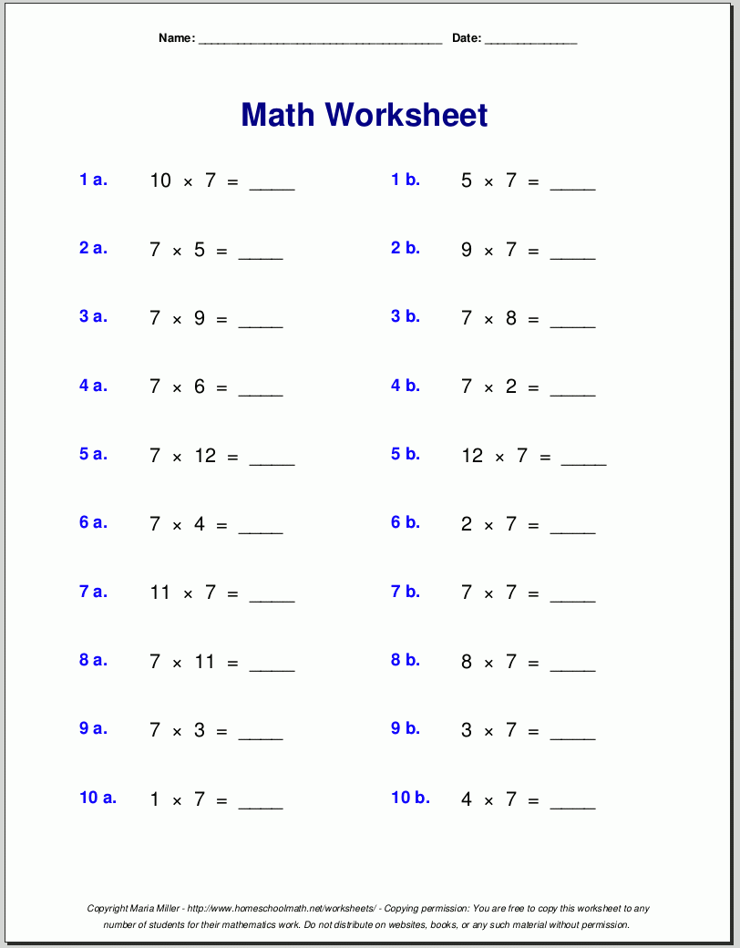 6th Grade Math Worksheets Printable
