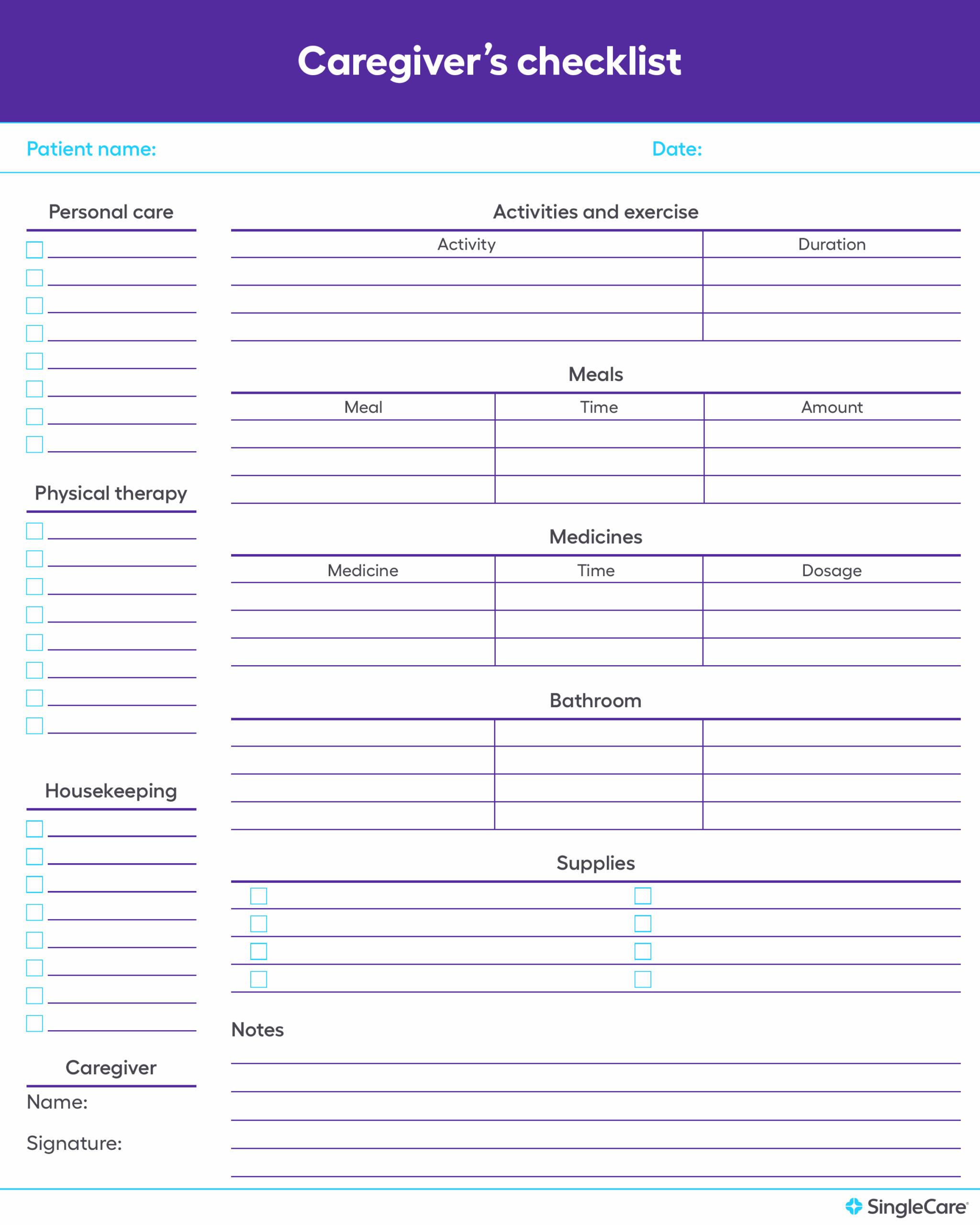 Excel Printable Medication List Template