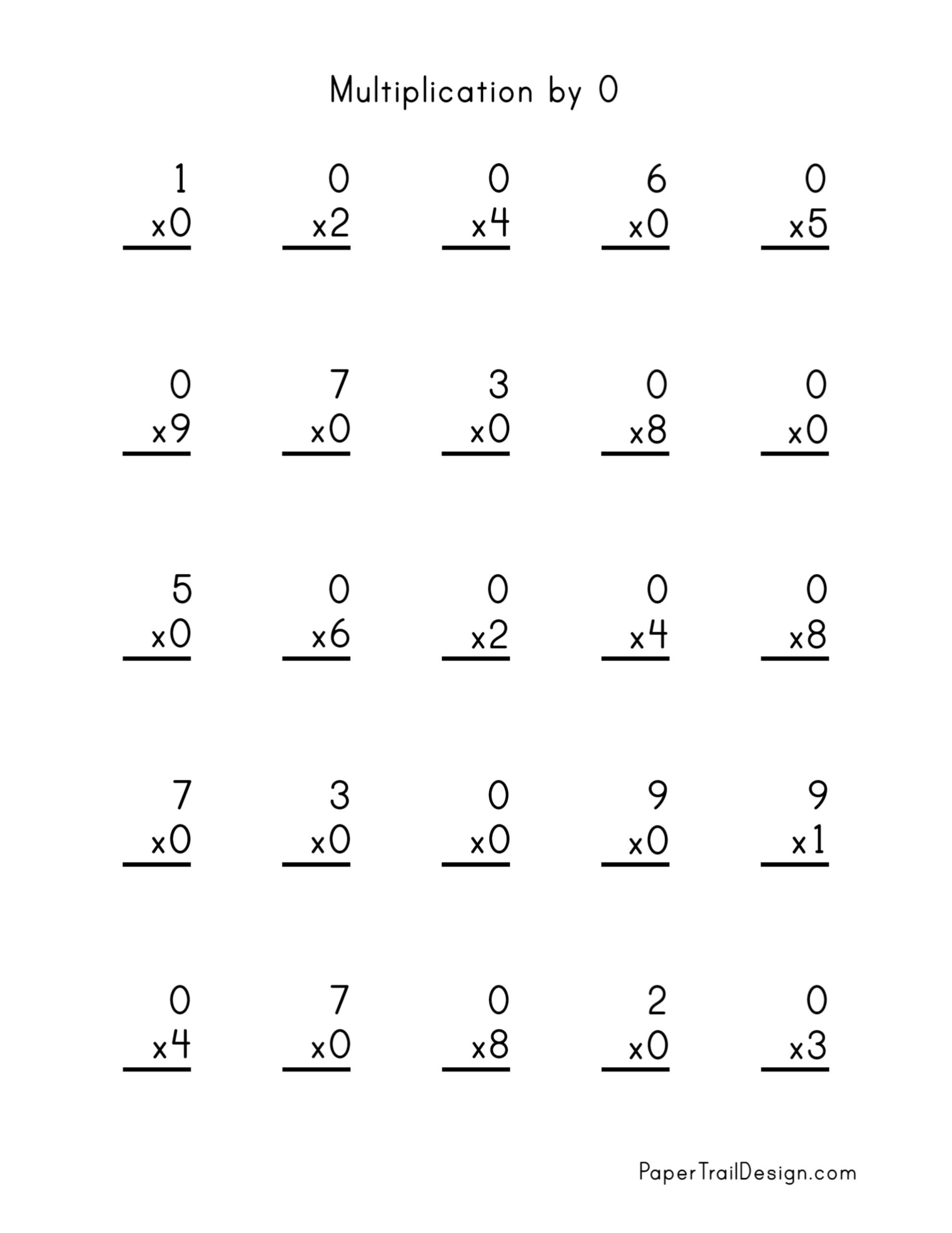 Printable Math Worksheets Free Multiplication