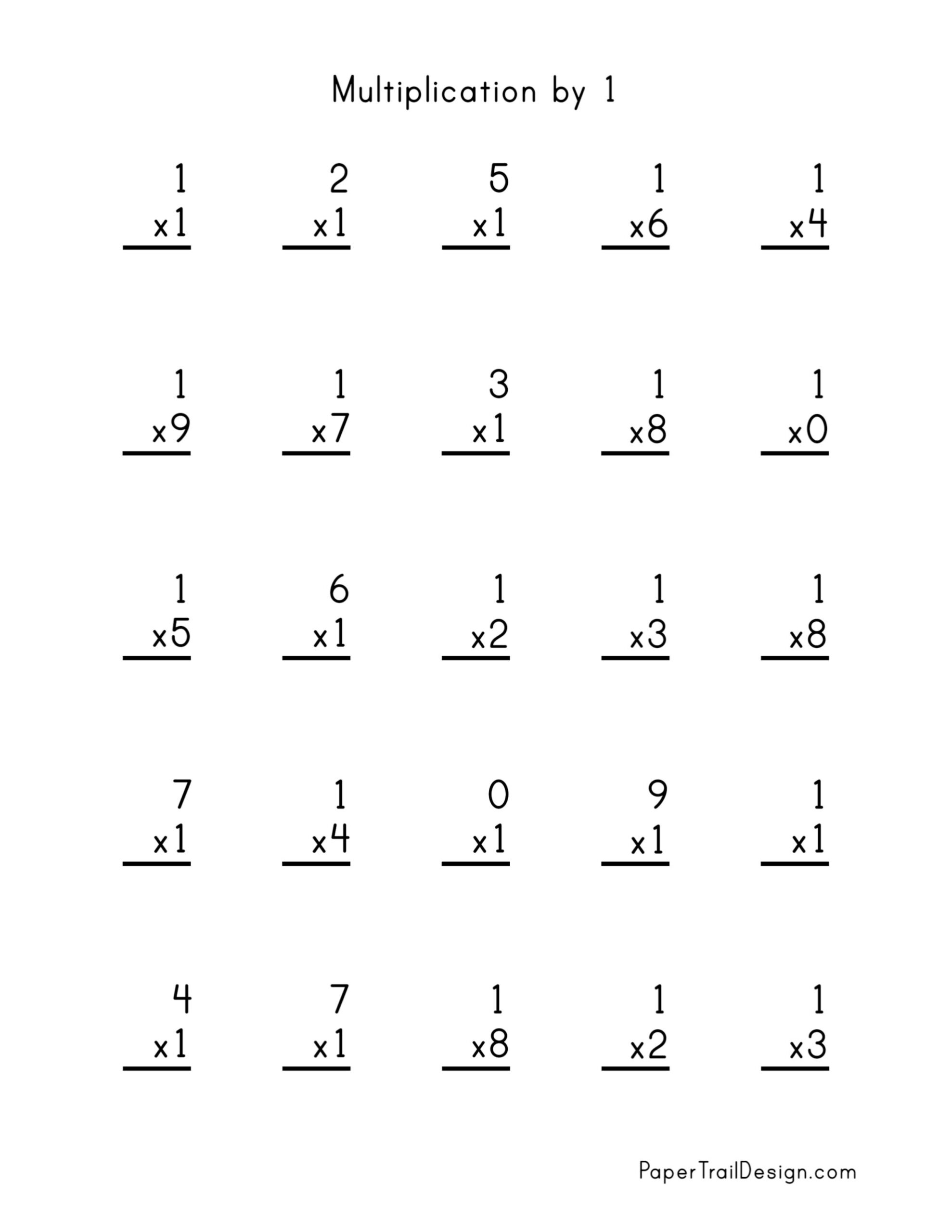 Free Printable Multiplication Worksheets 1-2