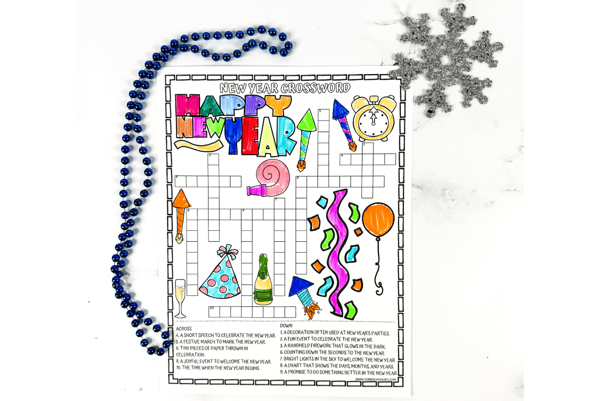 Free Printable New Years Crossword Puzzles