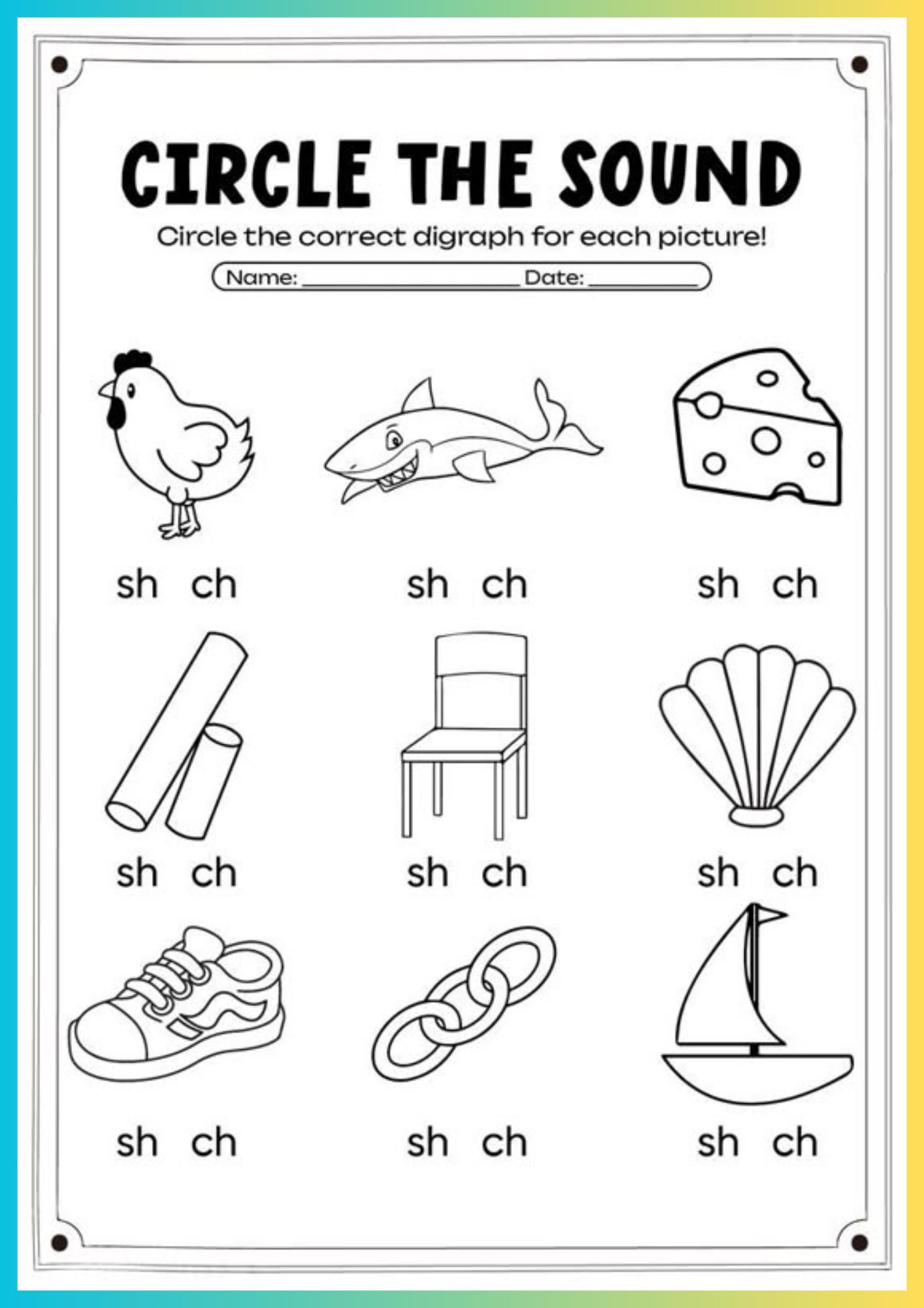 Free Printable Phonics Worksheet