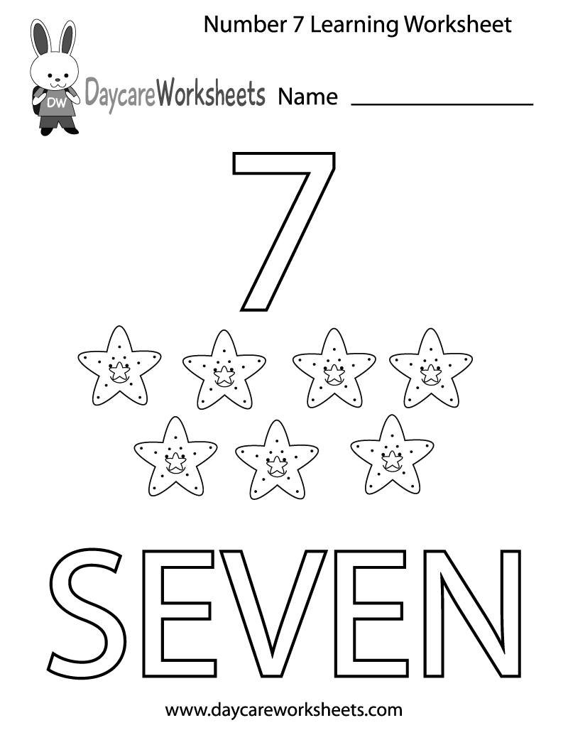Number 7 Preschool Worksheets Free Printable