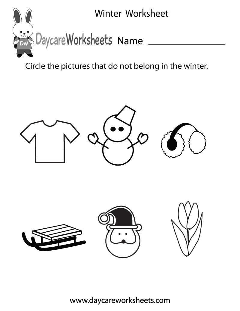 Free Printable Winter Worksheets Kindergarten