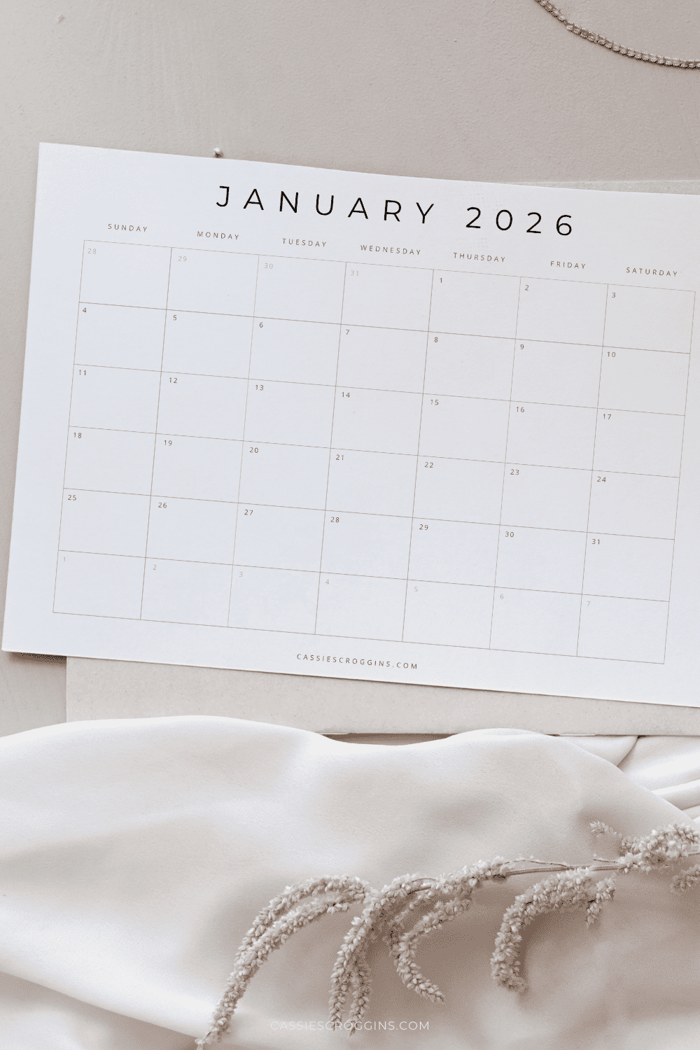 Printable Calendars 2026 Blank