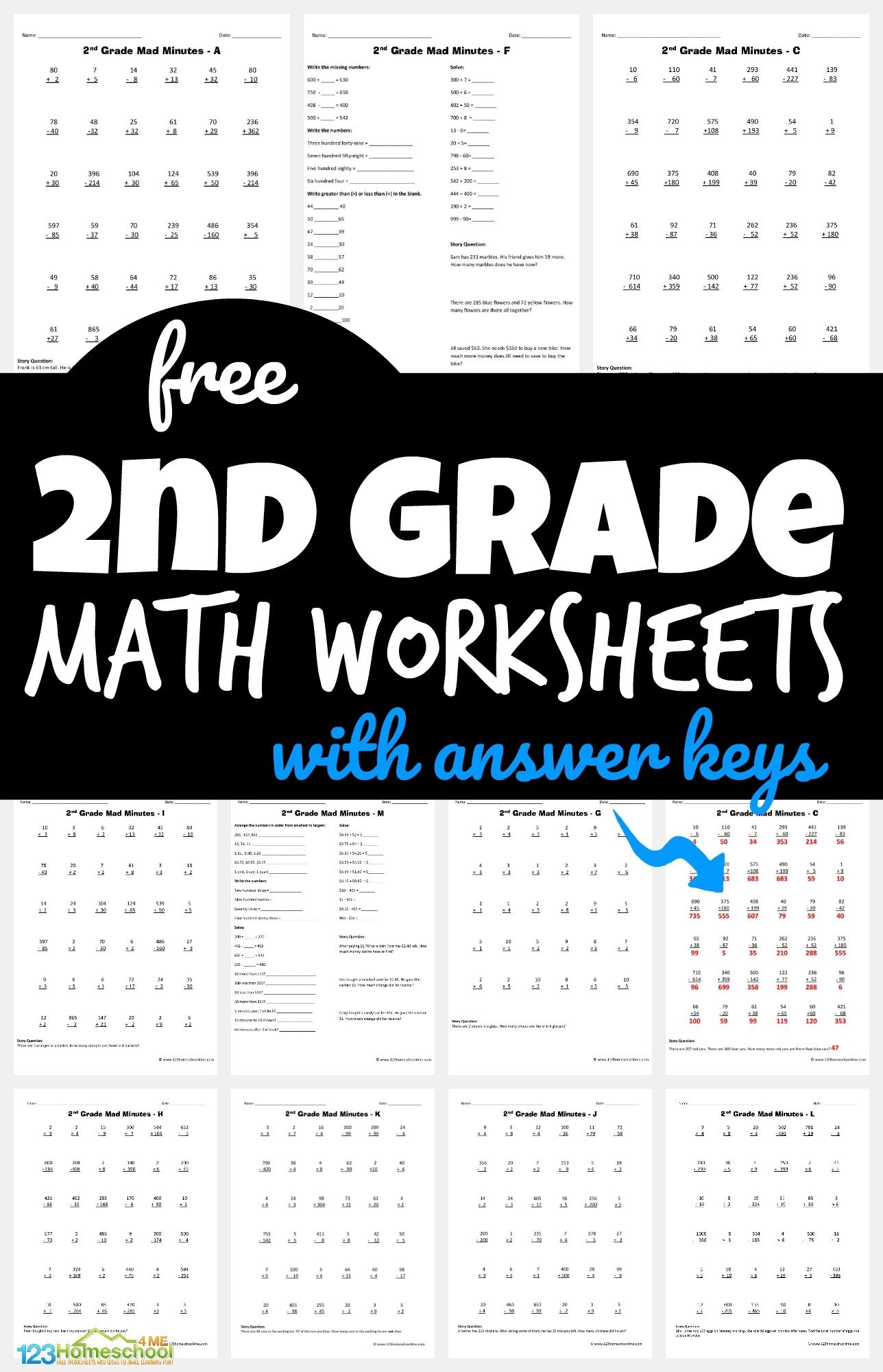 Math Facts Worksheets 2nd Grade Printable