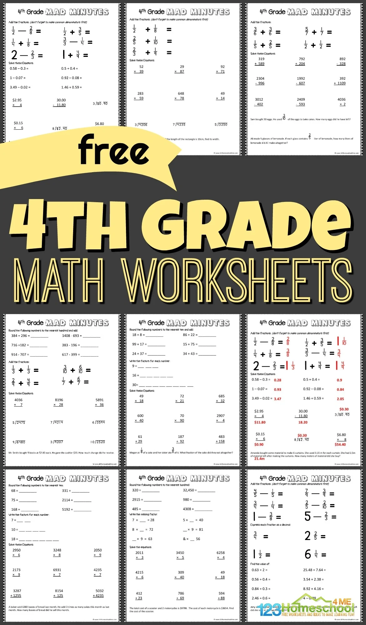Free Printable Worksheets For Kids 4th Grade