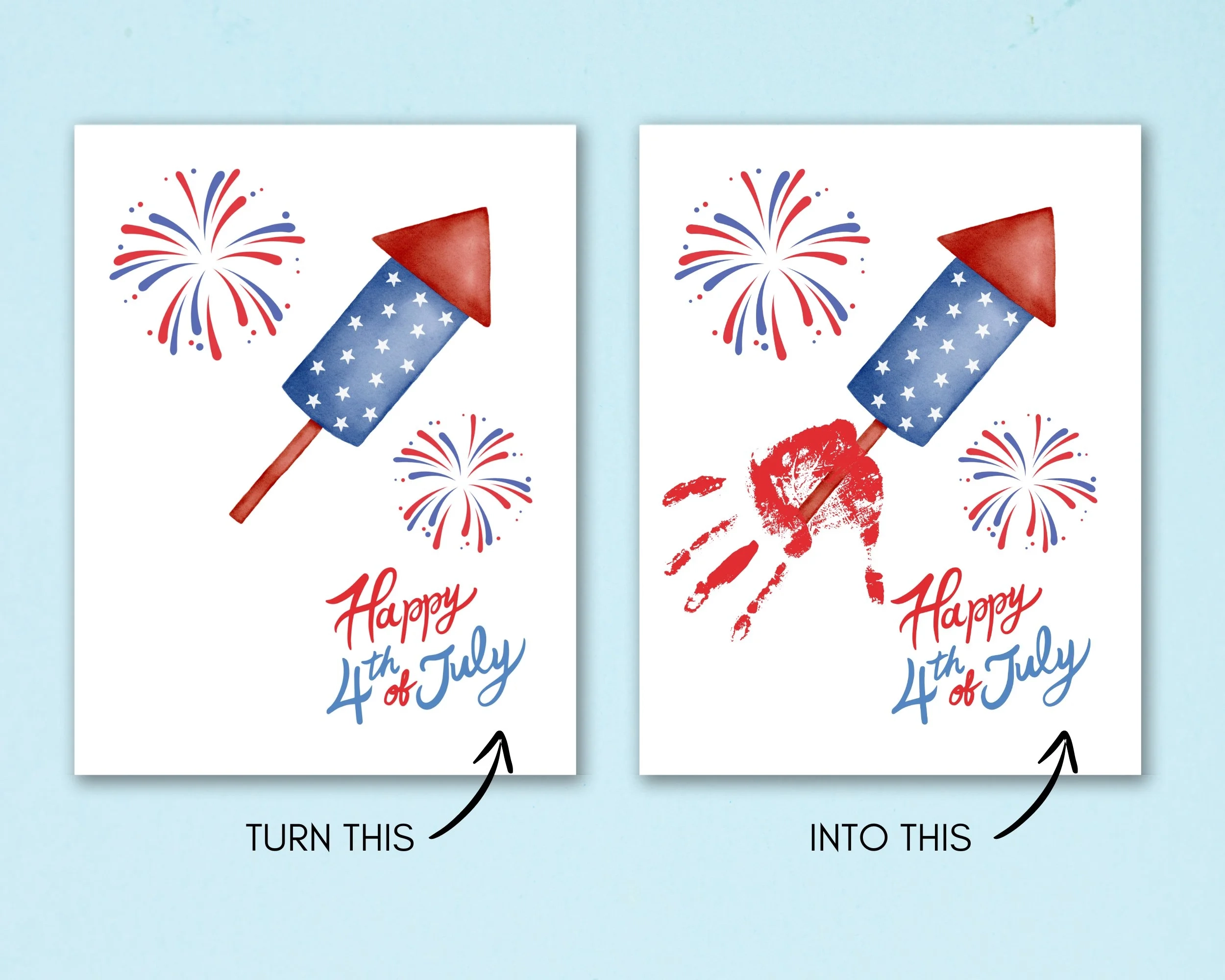 Free Printable 4th Of July Handprint Crafts Gathering Beauty