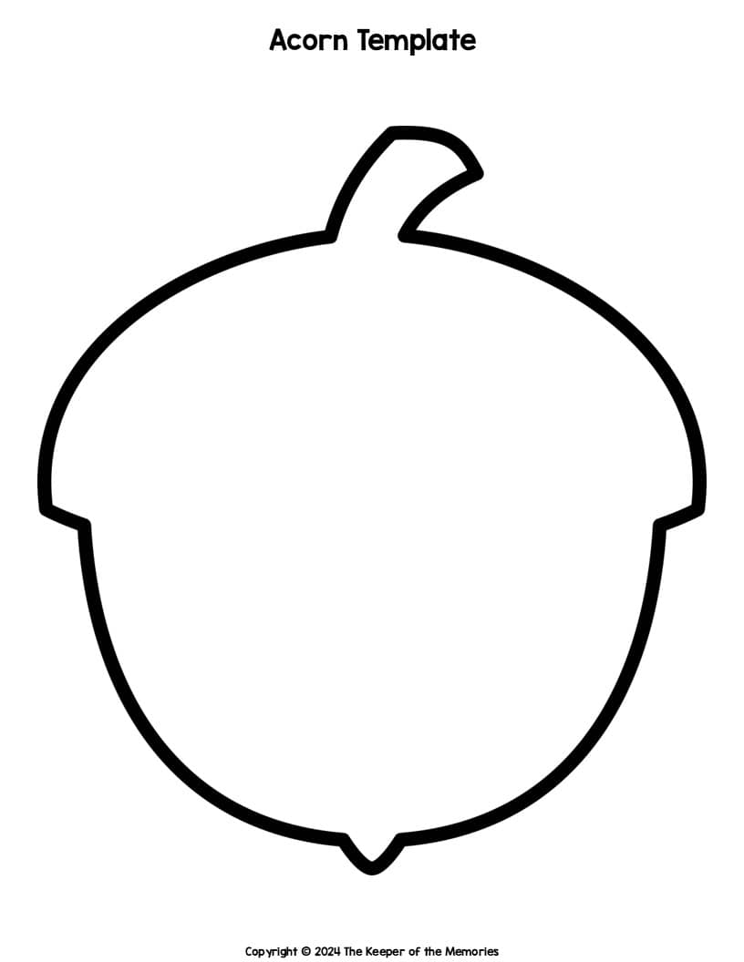 Acorn Printable Template